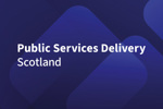Public Services Delivery Scotland wordmark on a dark blue background