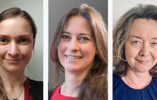 Portrait photos of Dr Caroline Bruce, Dr Sonia Petersen, Dr Sandra Ferguson